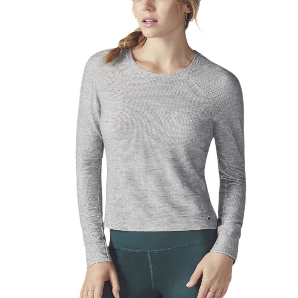 Fabletics Gray Lindsey Step Hem Long Sleeve Top